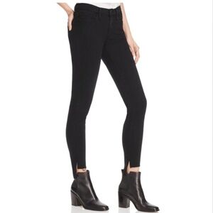 Frame Denim Le Skinny De Jeanne Black Raw Hem Stretch Jean Size 25